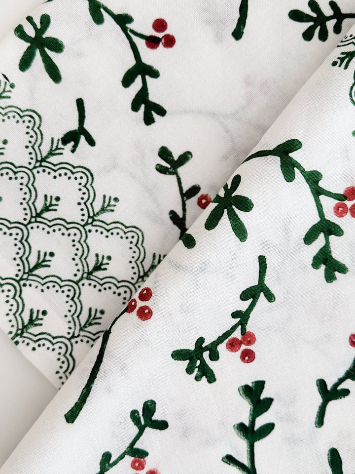 Table Runner - Winterberry, Evergreen &amp; Red - The Mended Company