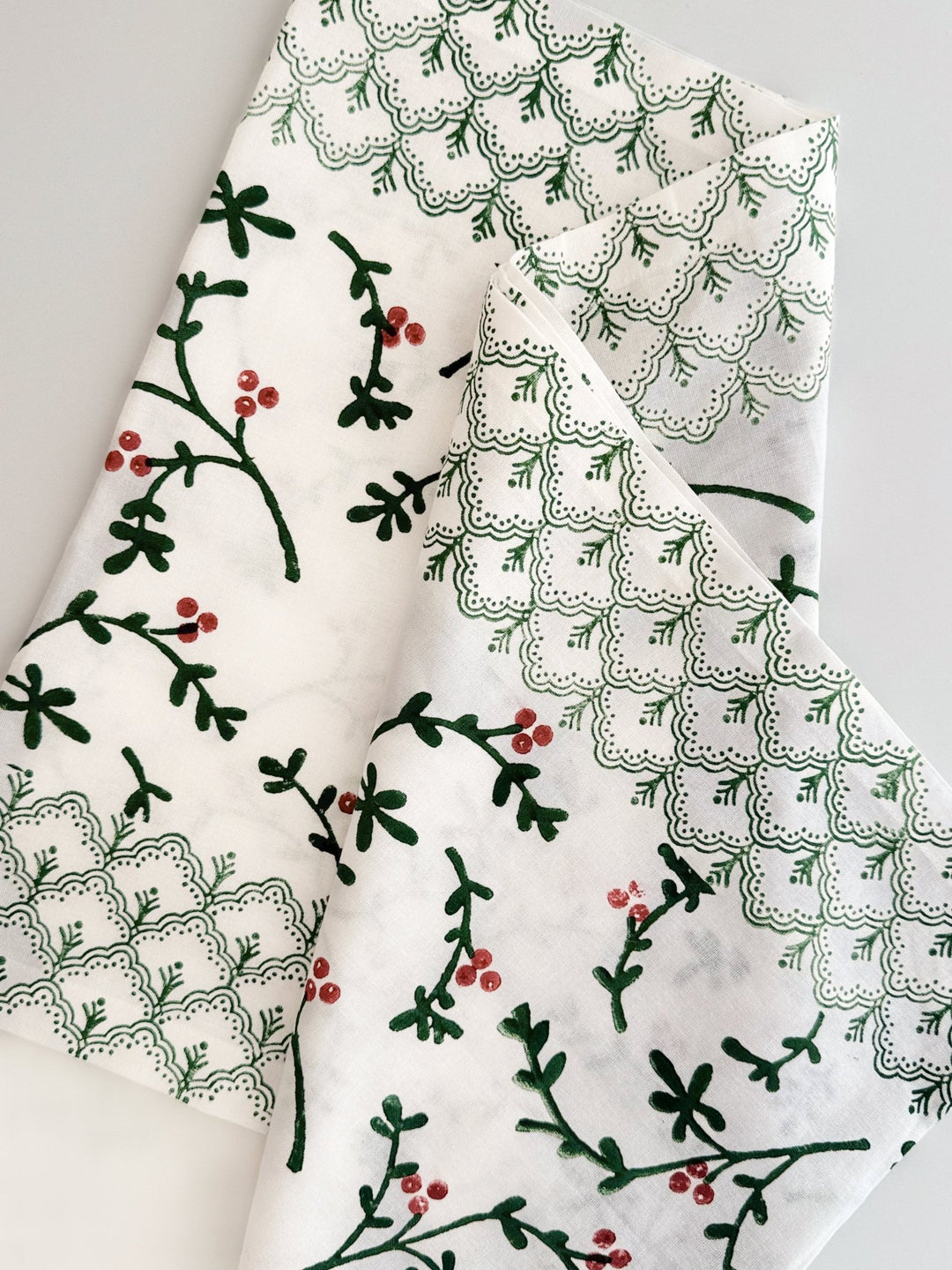 Table Runner - Winterberry, Evergreen &amp; Red - The Mended Company