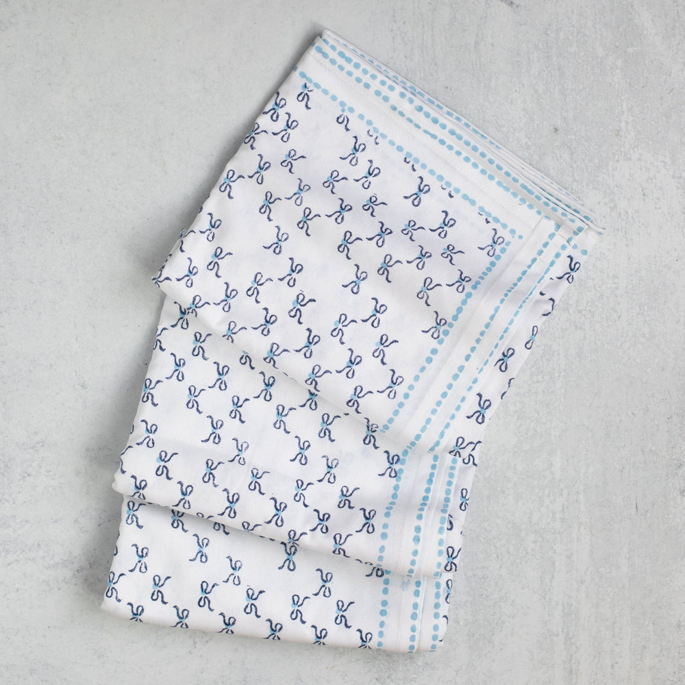 Table Throw - Bow, Navy & Uniform Blue - The Mended Company