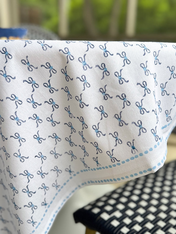 Table Throw - Bow, Navy &amp; Uniform Blue - The Mended Company