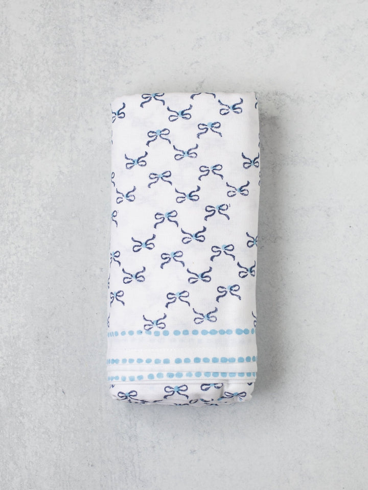 Table Throw - Bow, Navy &amp; Uniform Blue - The Mended Company