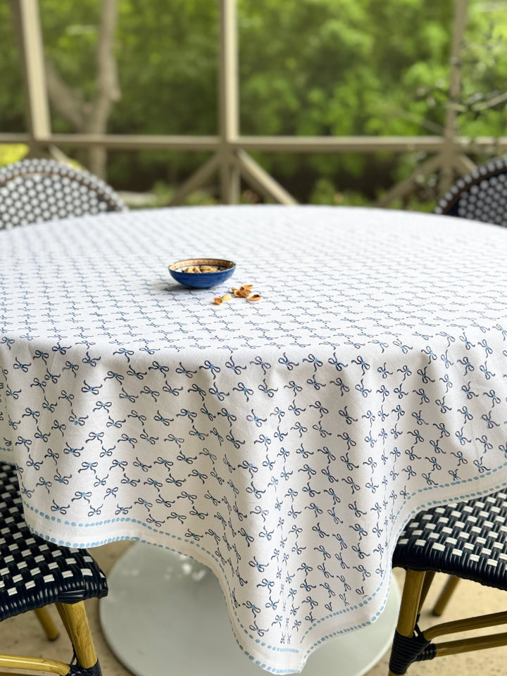 Table Throw - Bow, Navy &amp; Uniform Blue - The Mended Company