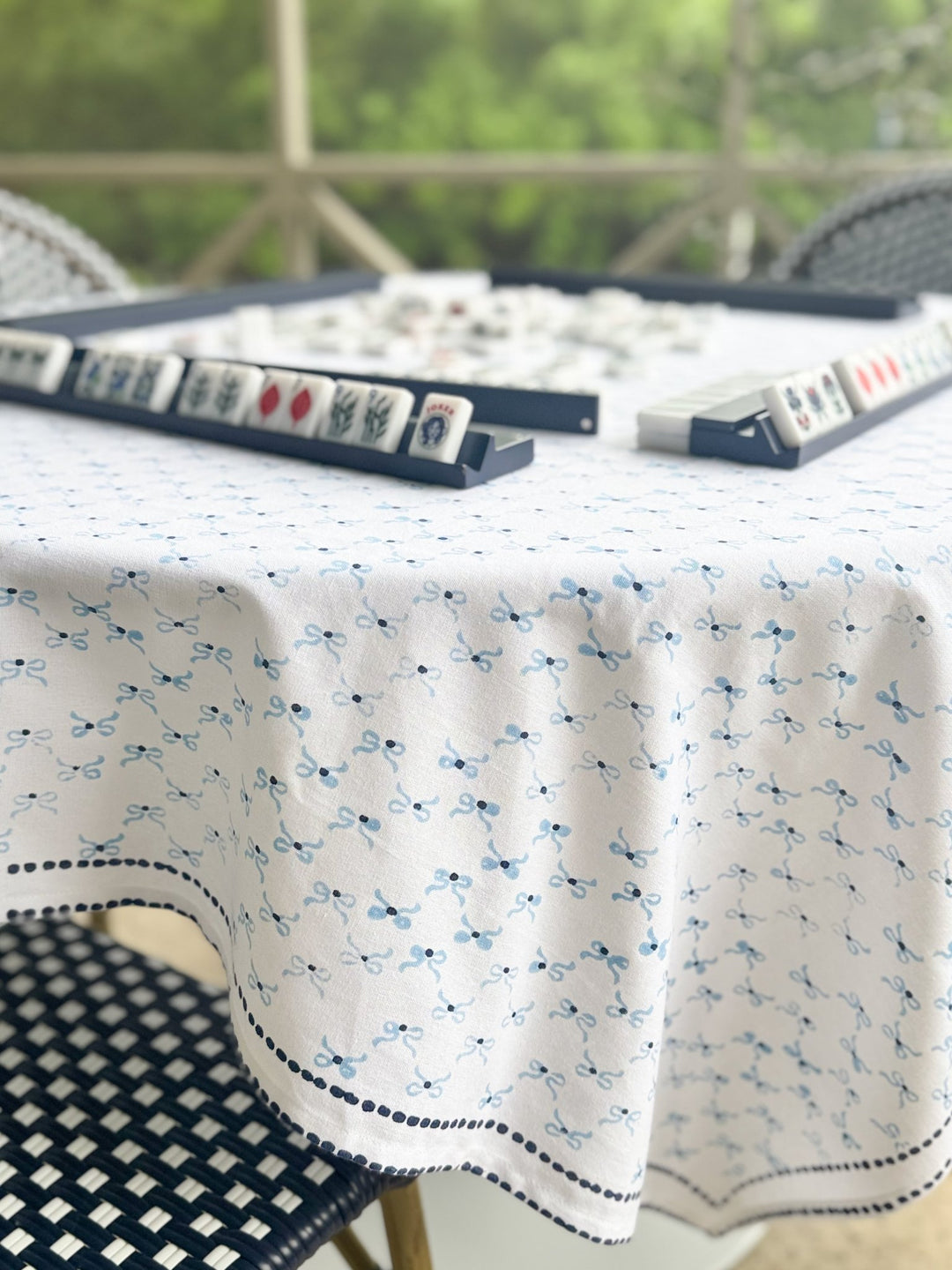 Table Throw - Bow, Uniform Blue &amp; Navy - The Mended Company