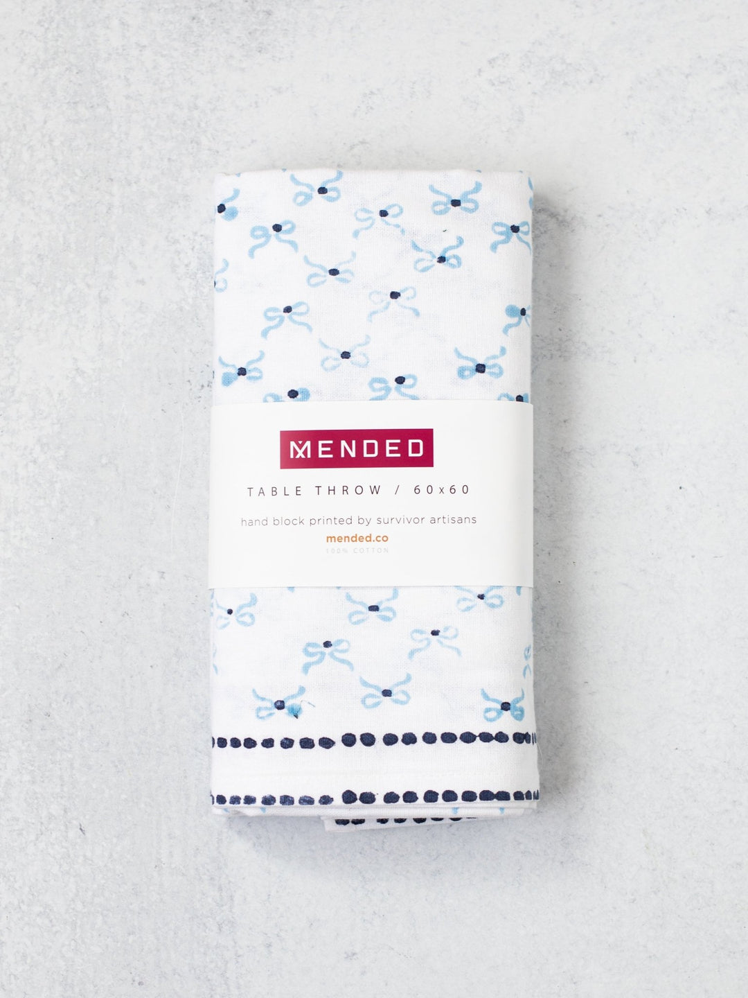 Table Throw - Bow, Uniform Blue &amp; Navy - The Mended Company