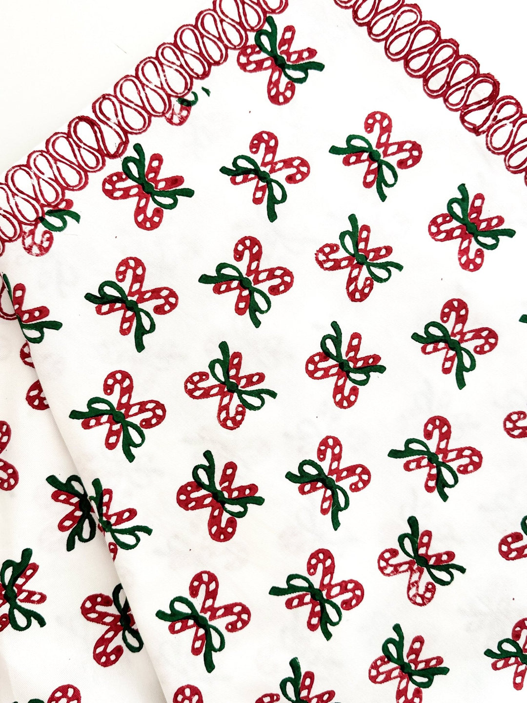 Table Throw - Candy Cane, Evergreen &amp; Red - The Mended Company