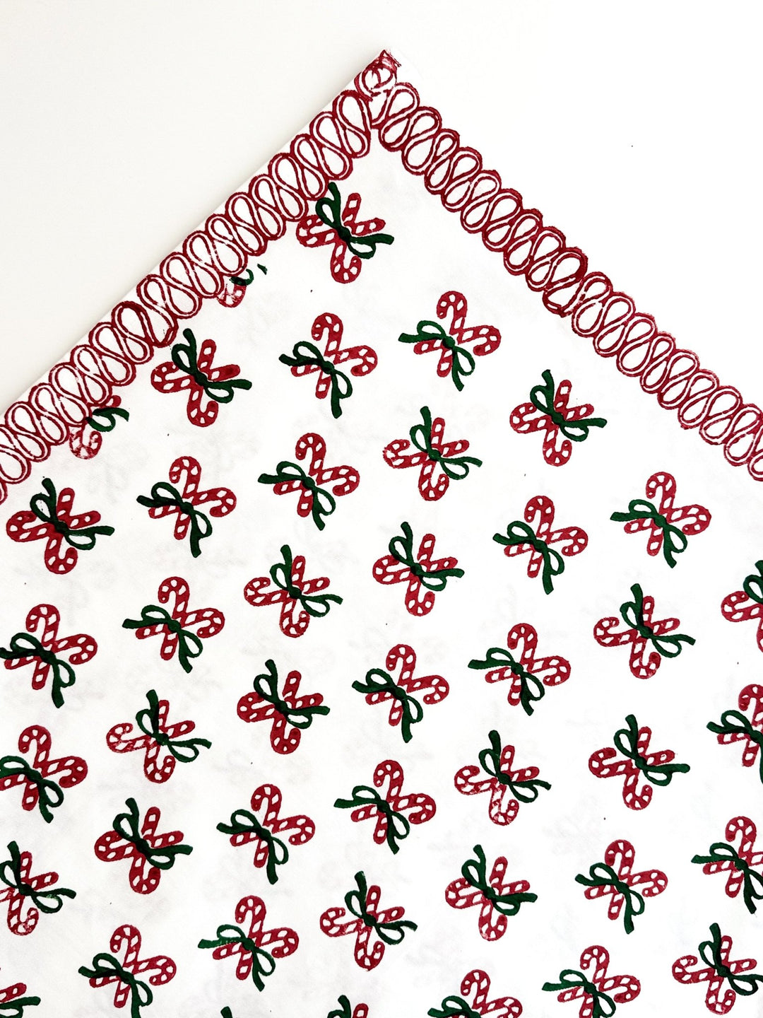 Table Throw - Candy Cane, Evergreen &amp; Red - The Mended Company
