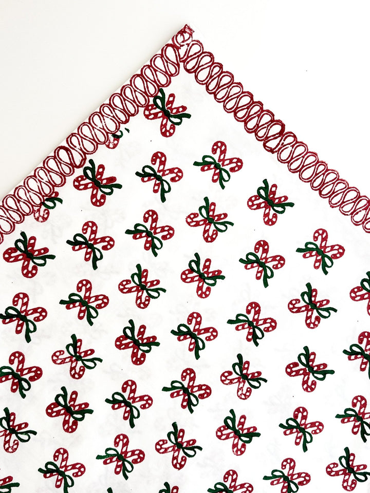 Table Throw - Candy Cane, Evergreen &amp; Red - The Mended Company