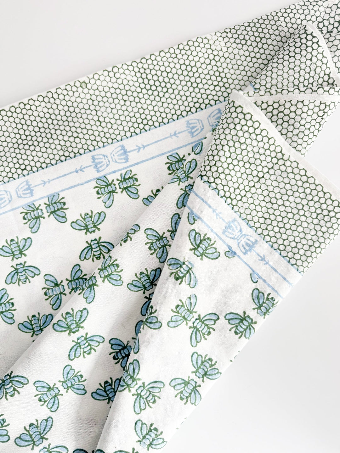 Table Throw - Honeybee - Uniform Blue &amp; Sage - The Mended Company