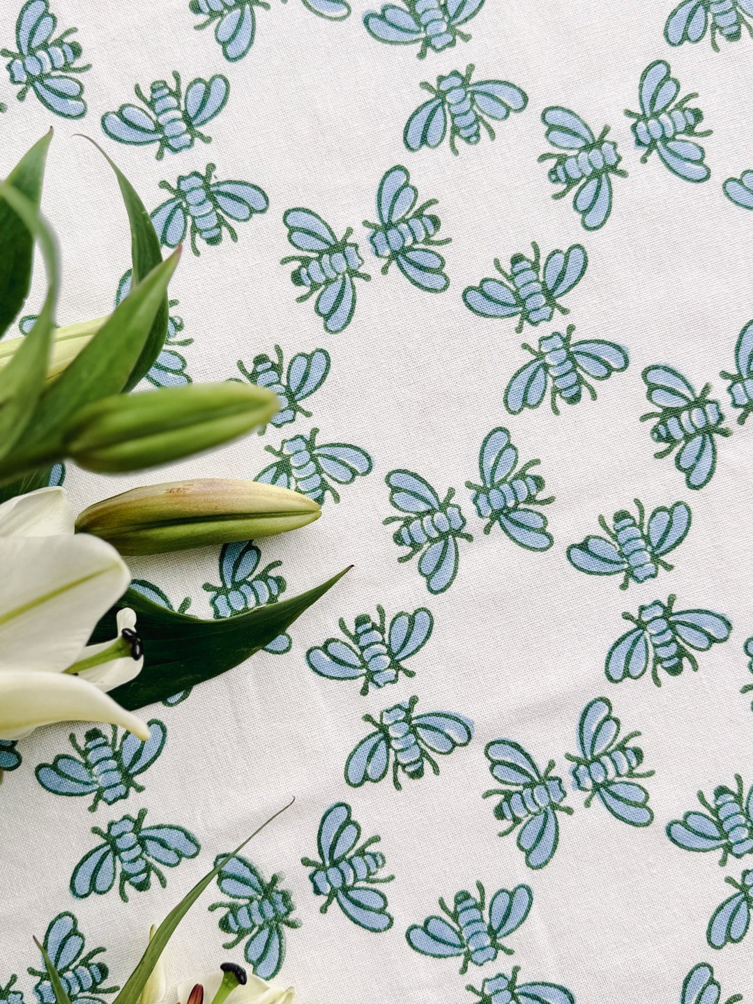 Table Throw - Honeybee - Uniform Blue &amp; Sage - The Mended Company