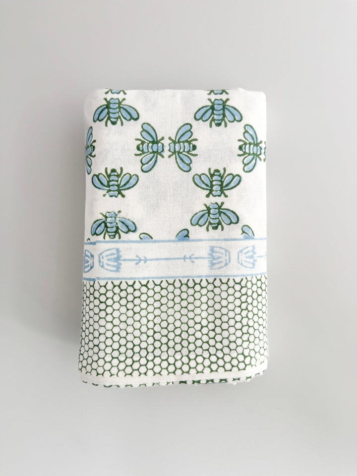 Table Throw - Honeybee - Uniform Blue &amp; Sage - The Mended Company
