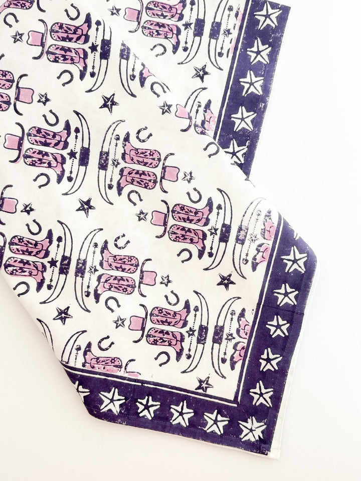 Table Throw (Ivory)- Cowgirl, Lilac &amp; Purple - The Mended Company
