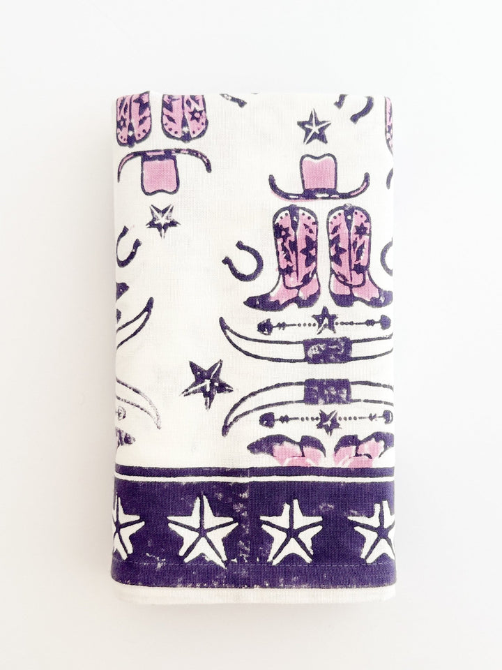Table Throw (Ivory)- Cowgirl, Lilac &amp; Purple - The Mended Company