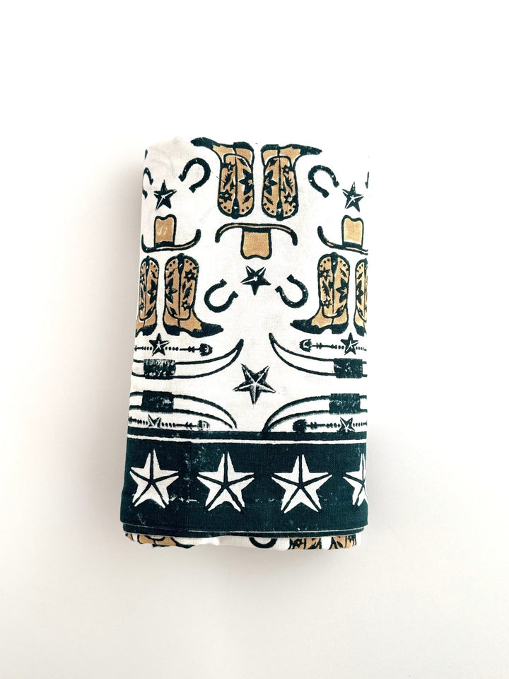 Table Throw (Ivory) - Cowgirl, Midnight &amp; Chai - The Mended Company