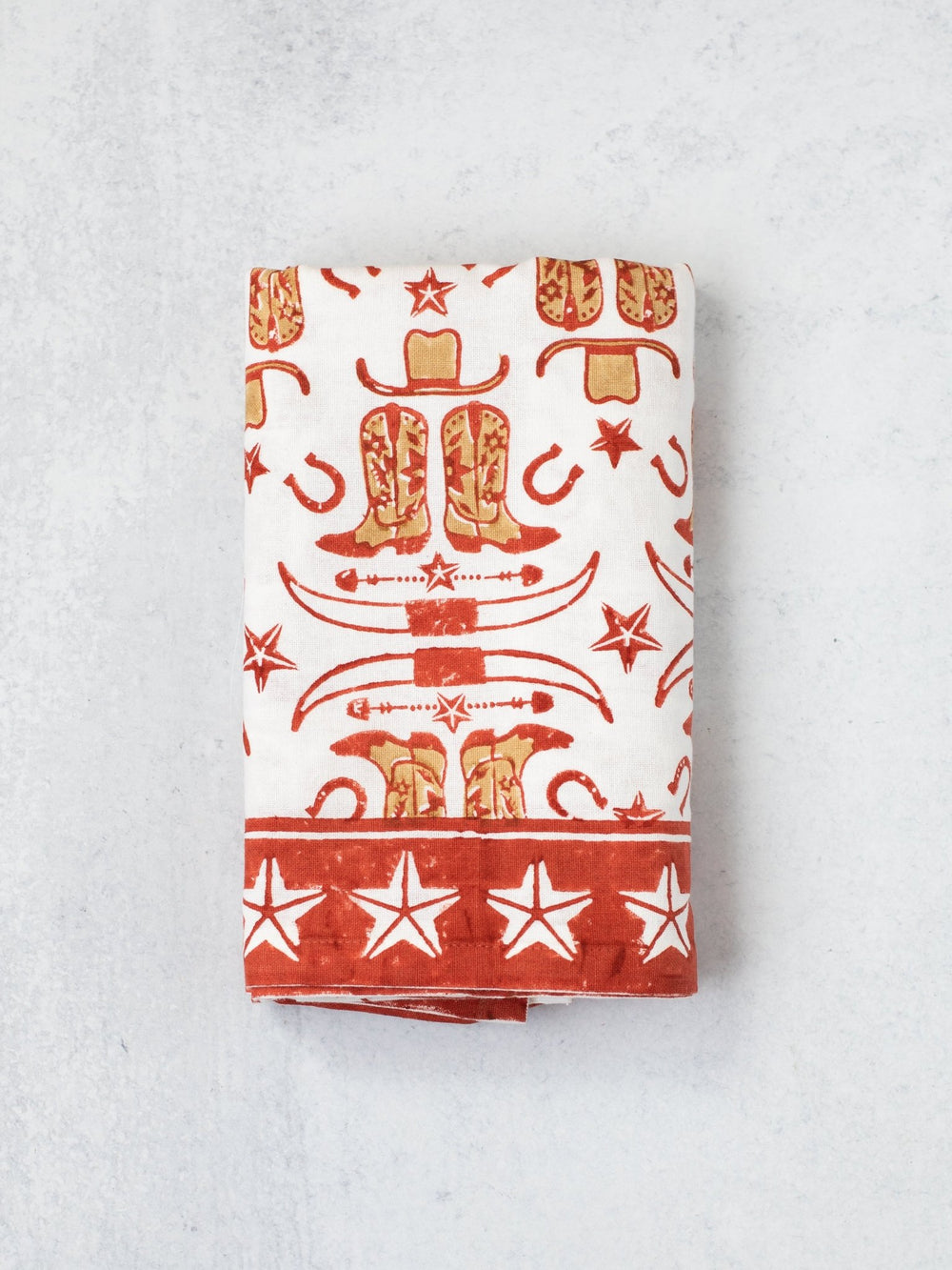 Table Throw (Ivory) - Cowgirl, Terracotta - The Mended Company