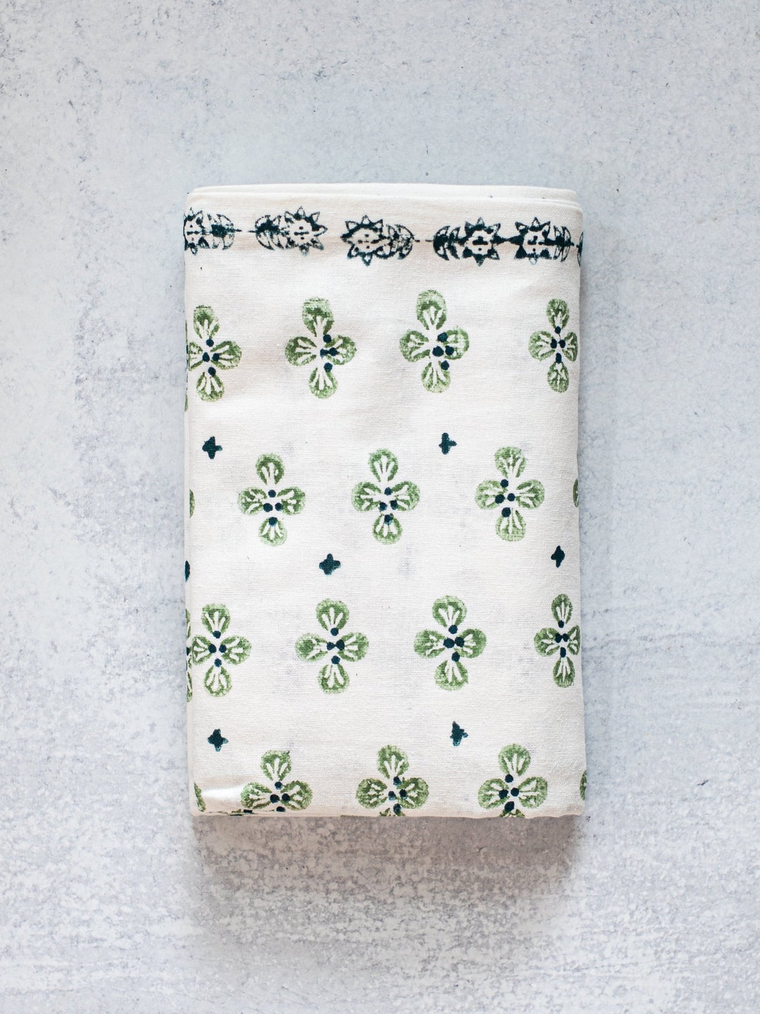 Table Throw (Ivory) - Dogwood Blossom, Sage & Midnight - The Mended Company