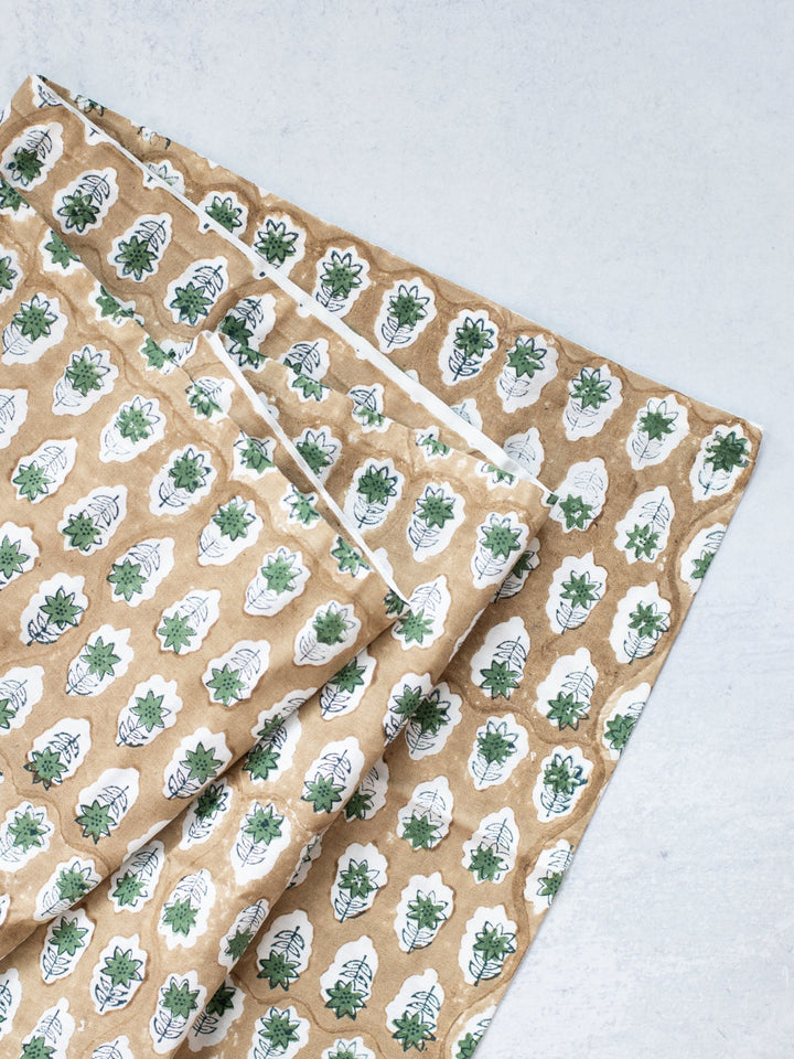 Table Throw (Ivory) - Poinsettia, Midnight, Chai, & Sage - The Mended Company