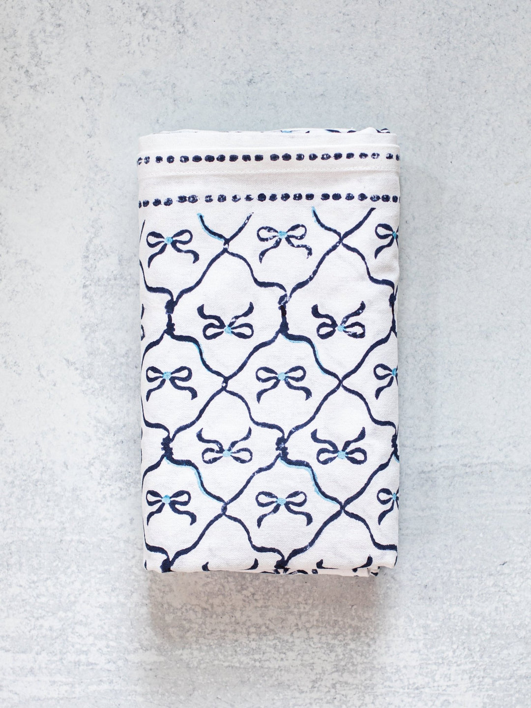 Table Throw - Lattice Bow, Uniform Blue & Navy - The Mended Company