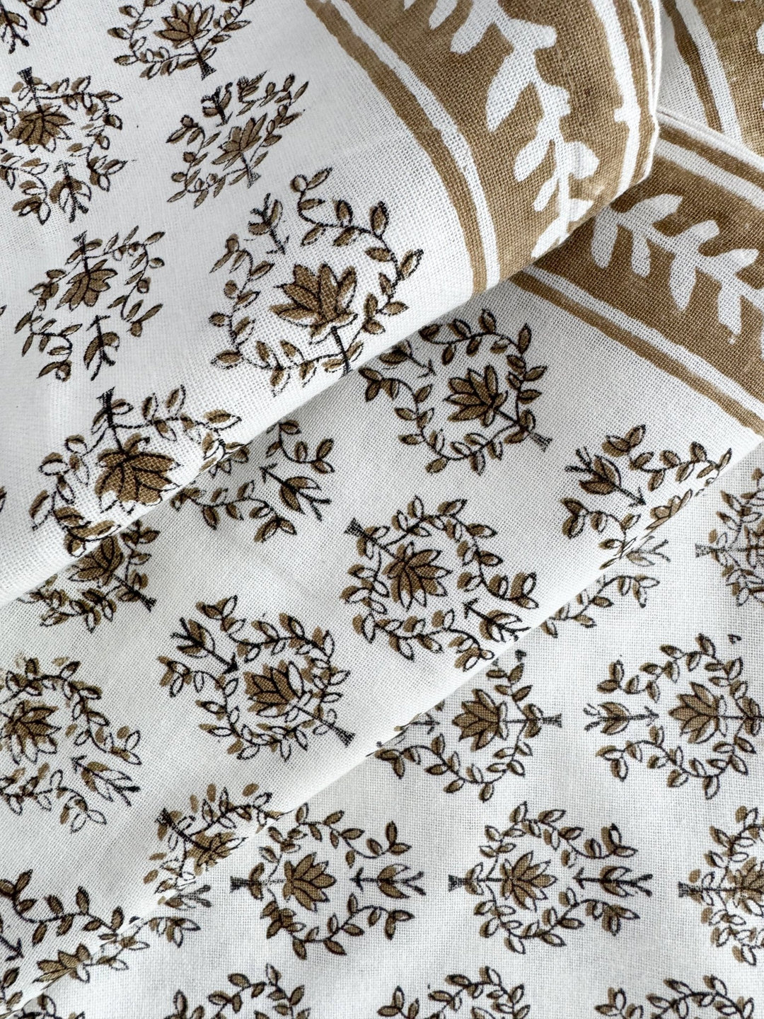 Table Throw - Lotus, Black &amp; Chai - The Mended Company