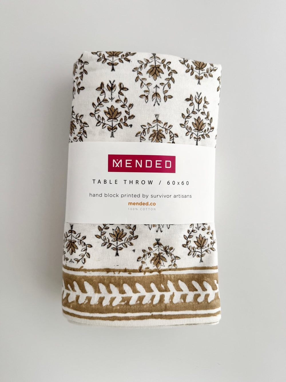 Table Throw - Lotus, Black & Chai - The Mended Company