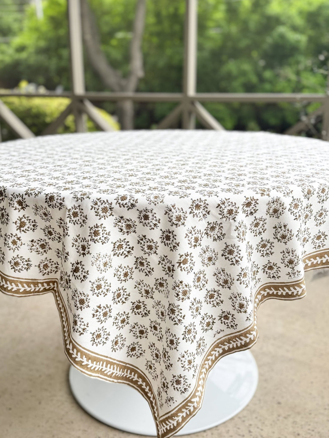 Table Throw - Lotus, Black &amp; Chai - The Mended Company