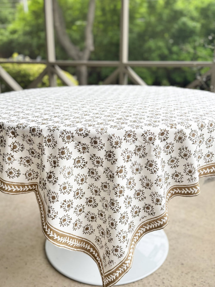 Table Throw - Lotus, Black &amp; Chai - The Mended Company