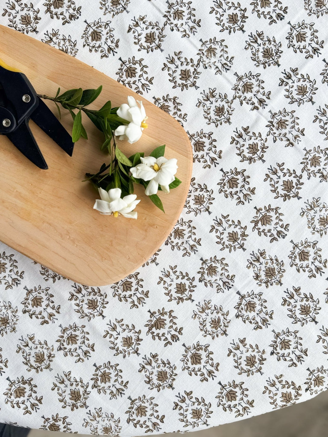 Table Throw - Lotus, Black &amp; Chai - The Mended Company