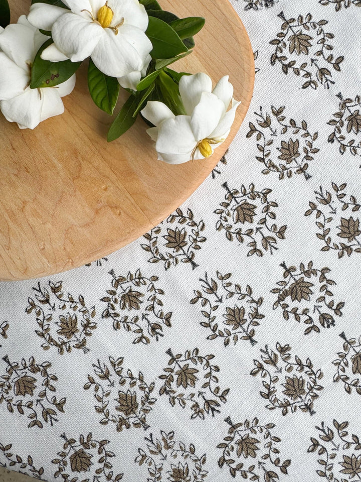 Table Throw - Lotus, Black &amp; Chai - The Mended Company