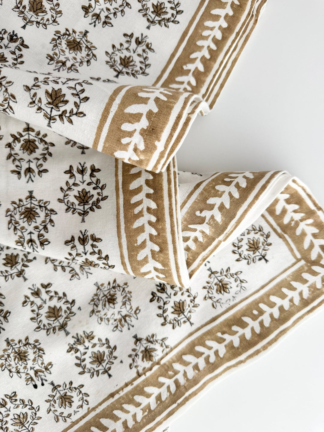 Table Throw - Lotus, Black &amp; Chai - The Mended Company