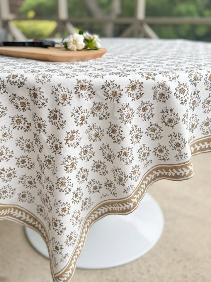 Table Throw - Lotus, Black &amp; Chai - The Mended Company