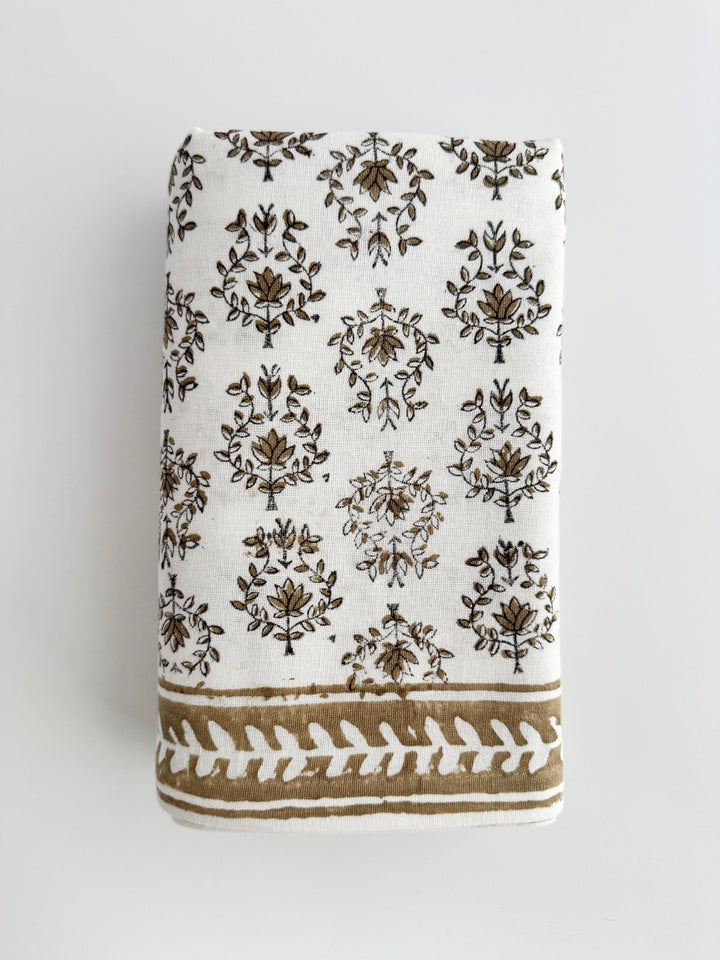 Table Throw - Lotus, Black &amp; Chai - The Mended Company