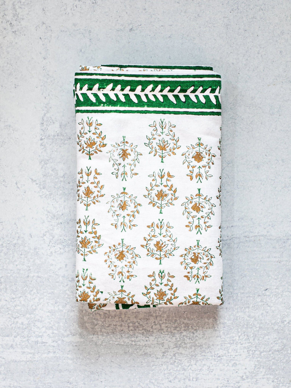 Table Throw - Lotus, Evergreen & Gold - The Mended Company