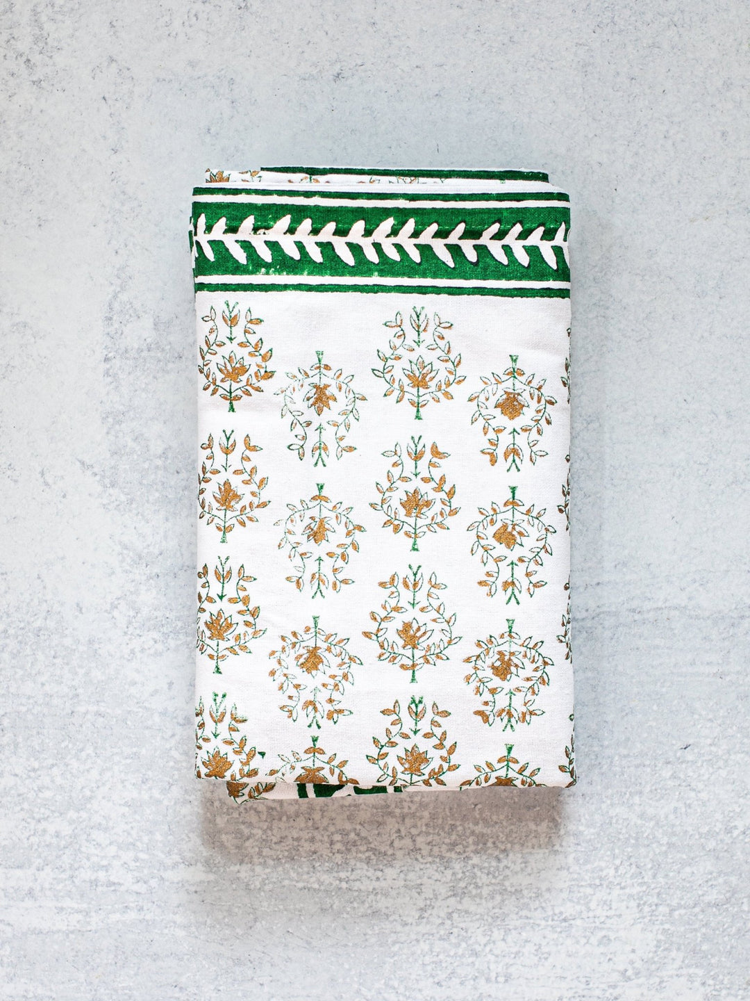Table Throw - Lotus, Evergreen & Gold - The Mended Company