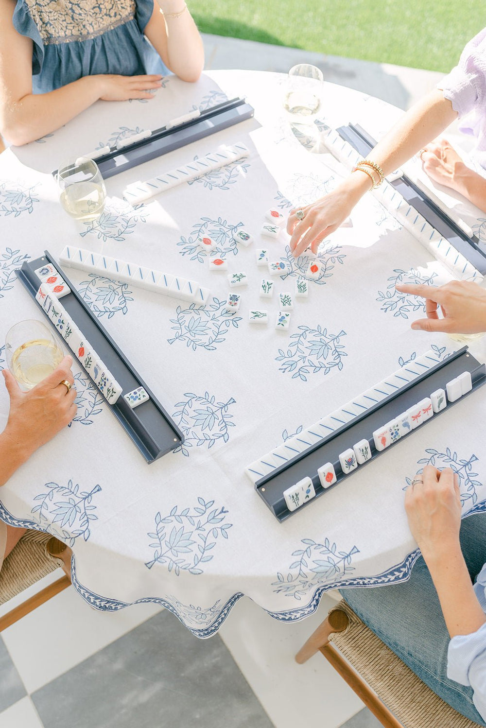 Table Throw - Lotus (Large), Uniform Blue & Navy - The Mended Company