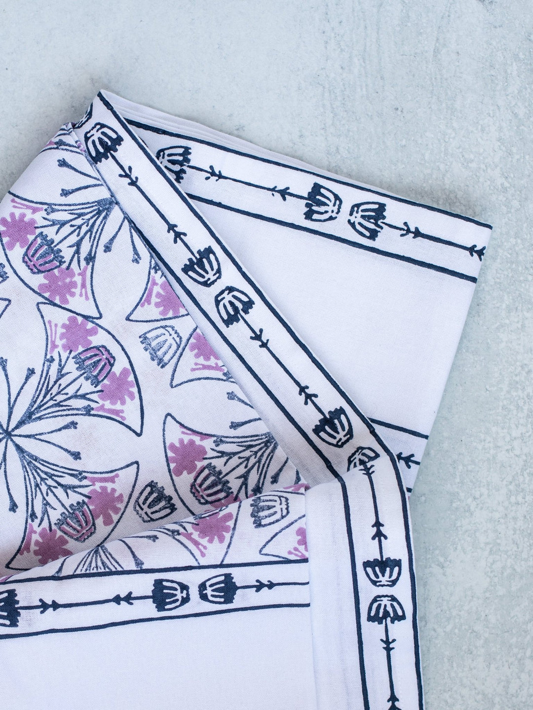 Table Throw - Mosaic - Navy & Lilac - The Mended Company