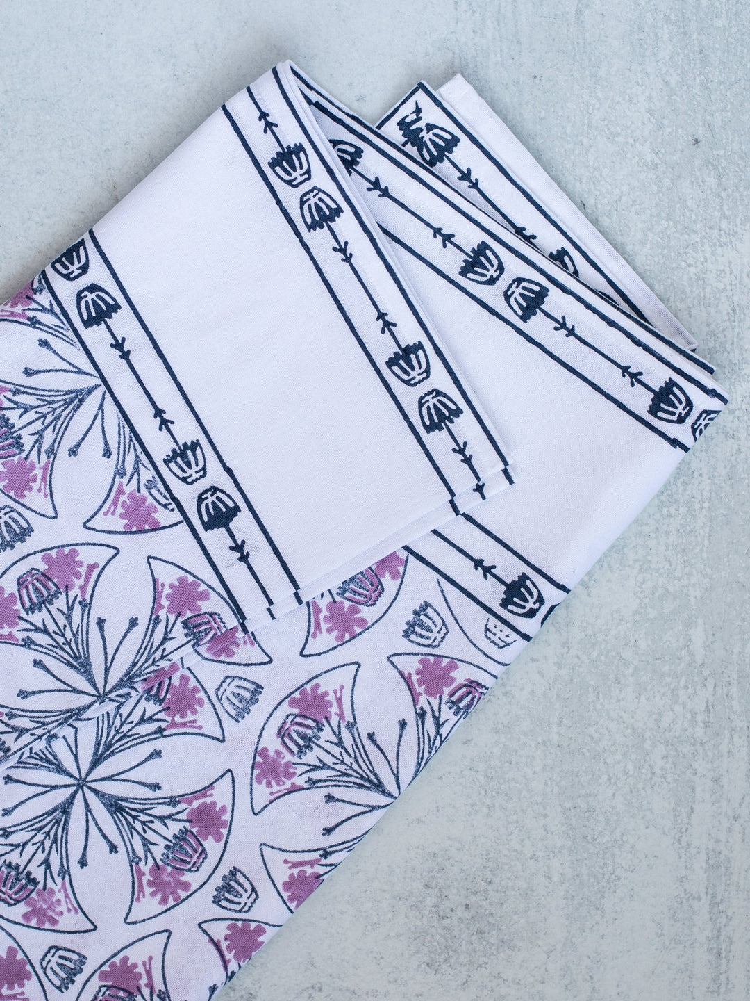 Table Throw - Mosaic - Navy & Lilac - The Mended Company