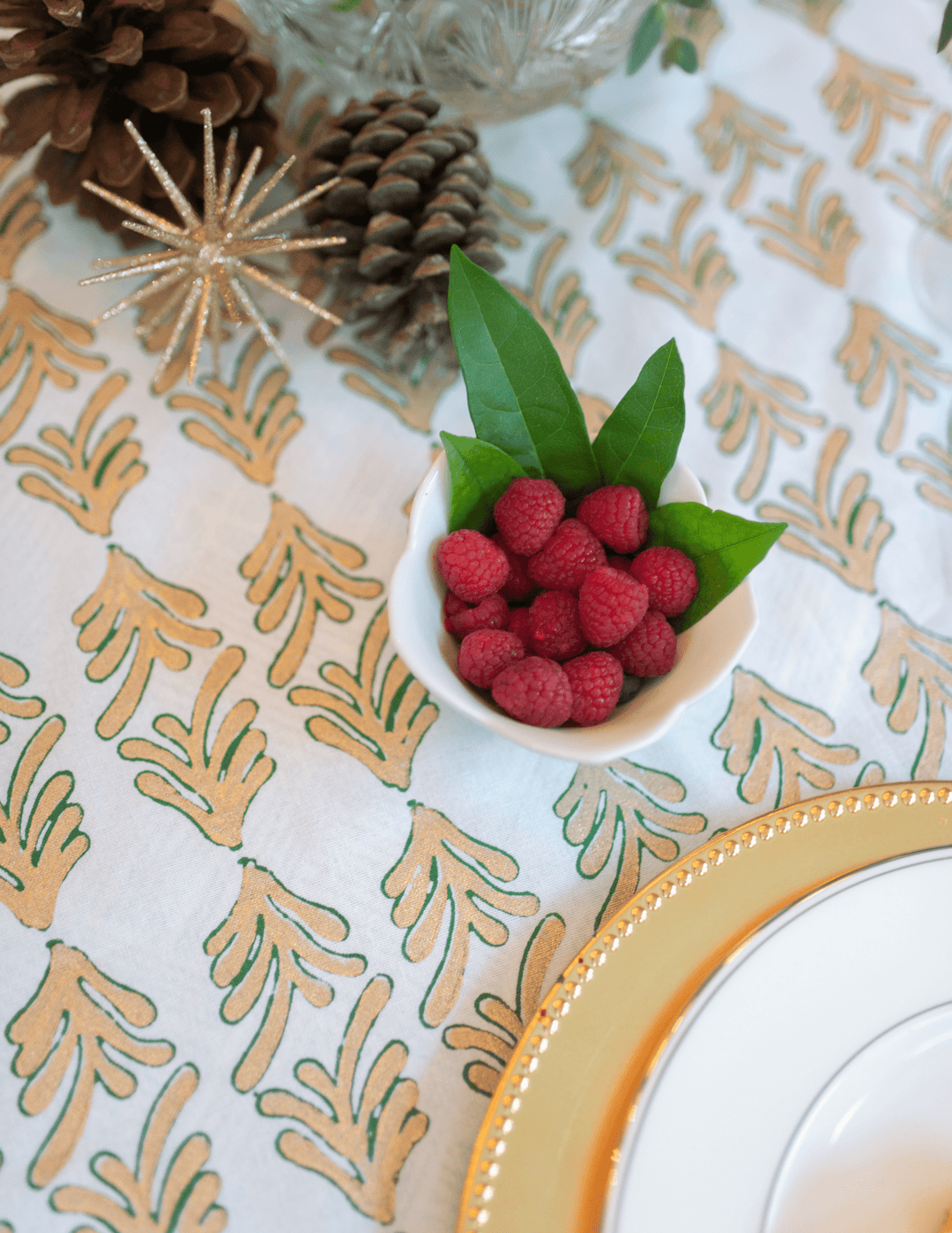 Table Throw - Palmetto, Evergreen & Gold - The Mended Company