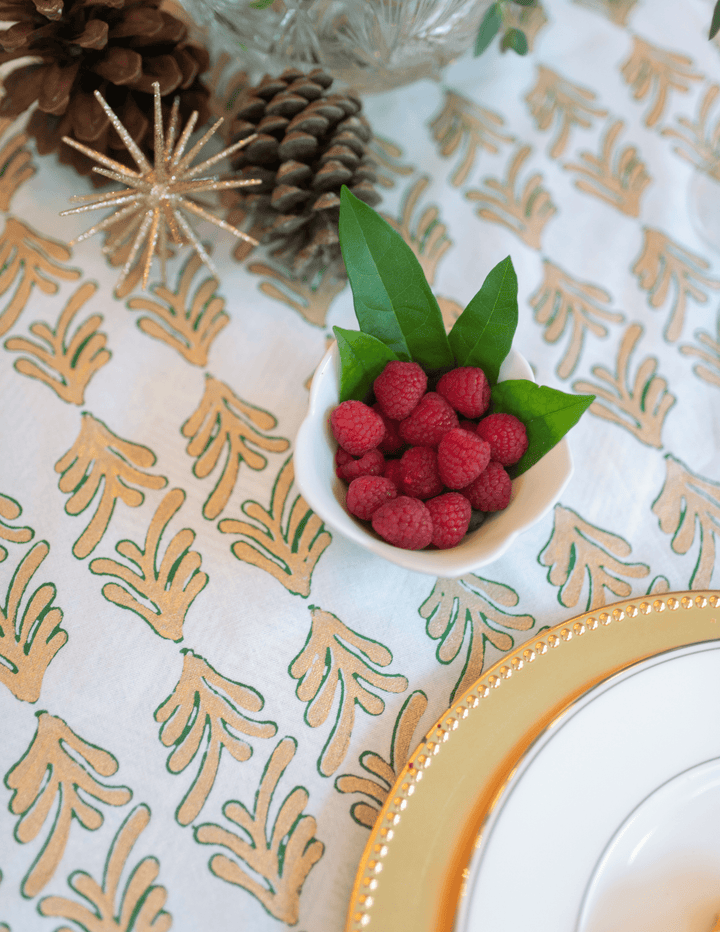 Table Throw - Palmetto, Evergreen & Gold - The Mended Company