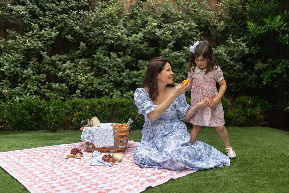 Table Throw - Palmetto, Orange & Melon - The Mended Company