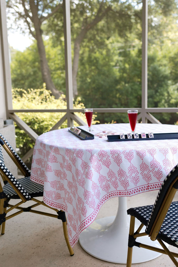Table Throw - Palmetto, Pink &amp; Rose - The Mended Company