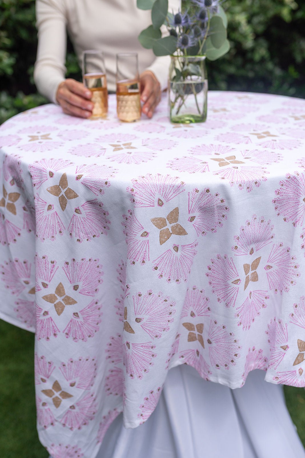 Table Throw - Peacock Paradise, Lilac & Gold - The Mended Company