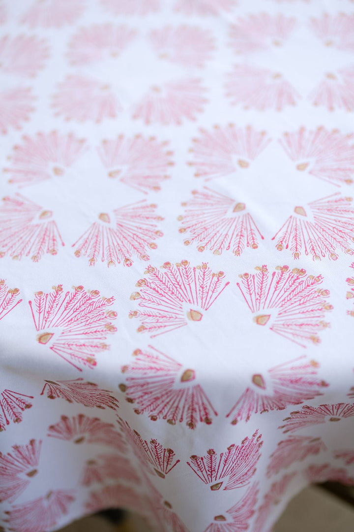 Table Throw - Peacock Paradise, Pink &amp; Gold - The Mended Company