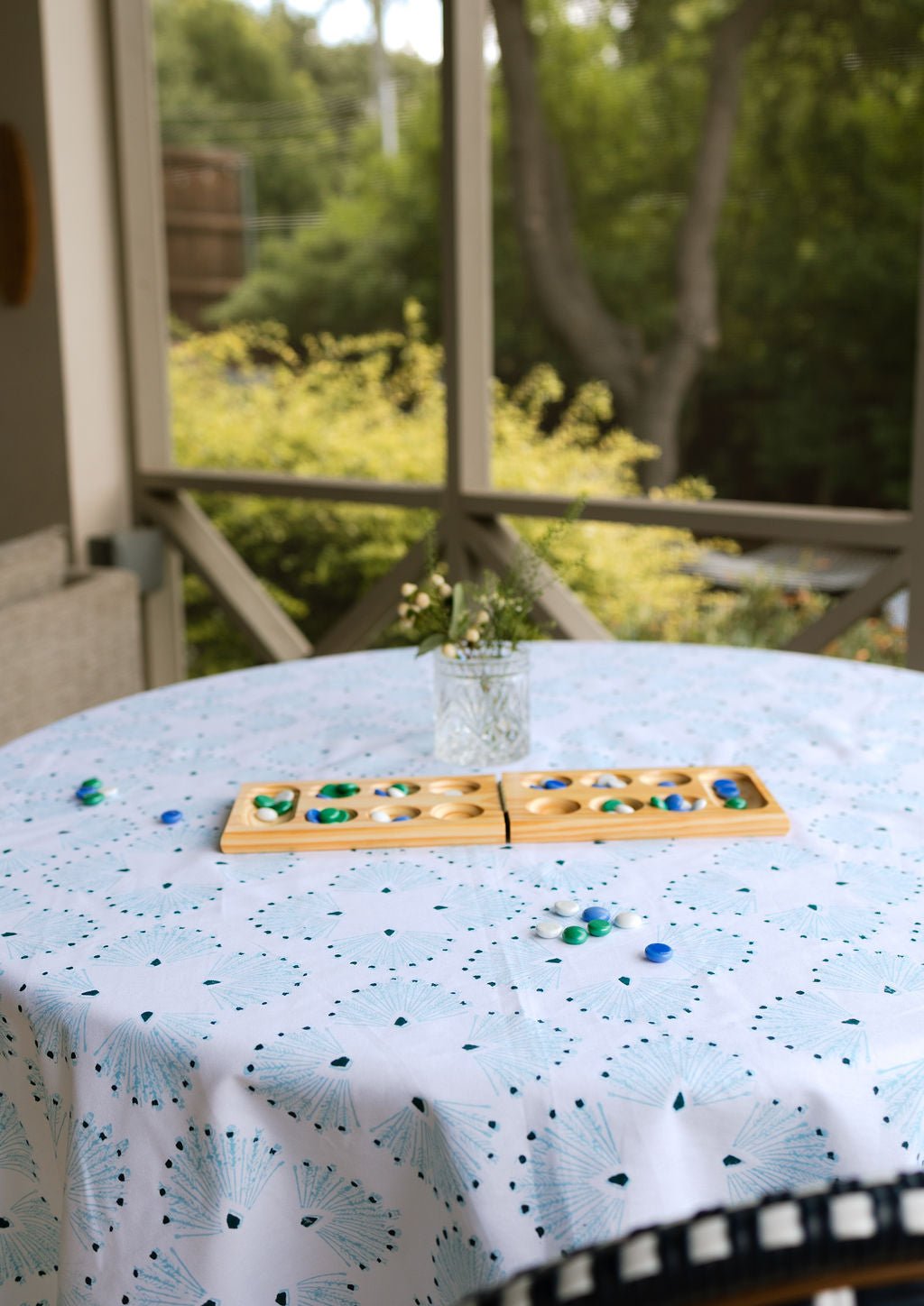 Table Throw - Peacock Paradise, Saltwater - The Mended Company