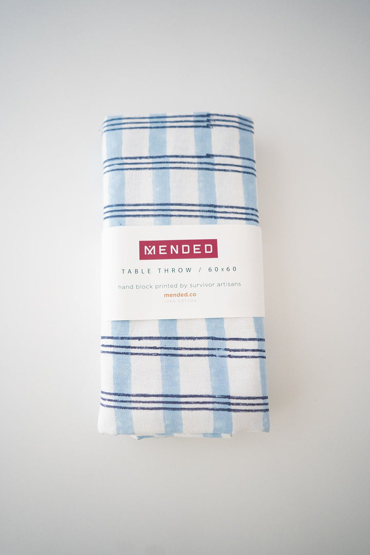Table Throw - Plaid, Navy - The Mended Company