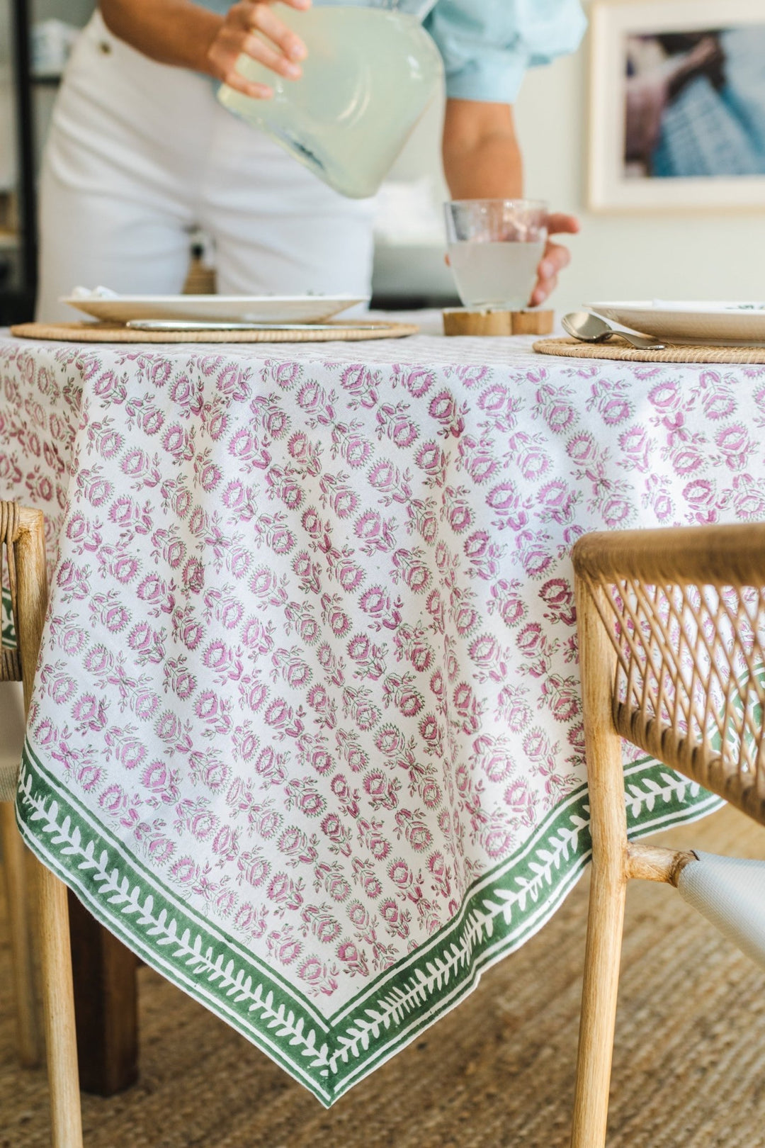 Table Throw - Protea, Sage & Lilac - The Mended Company