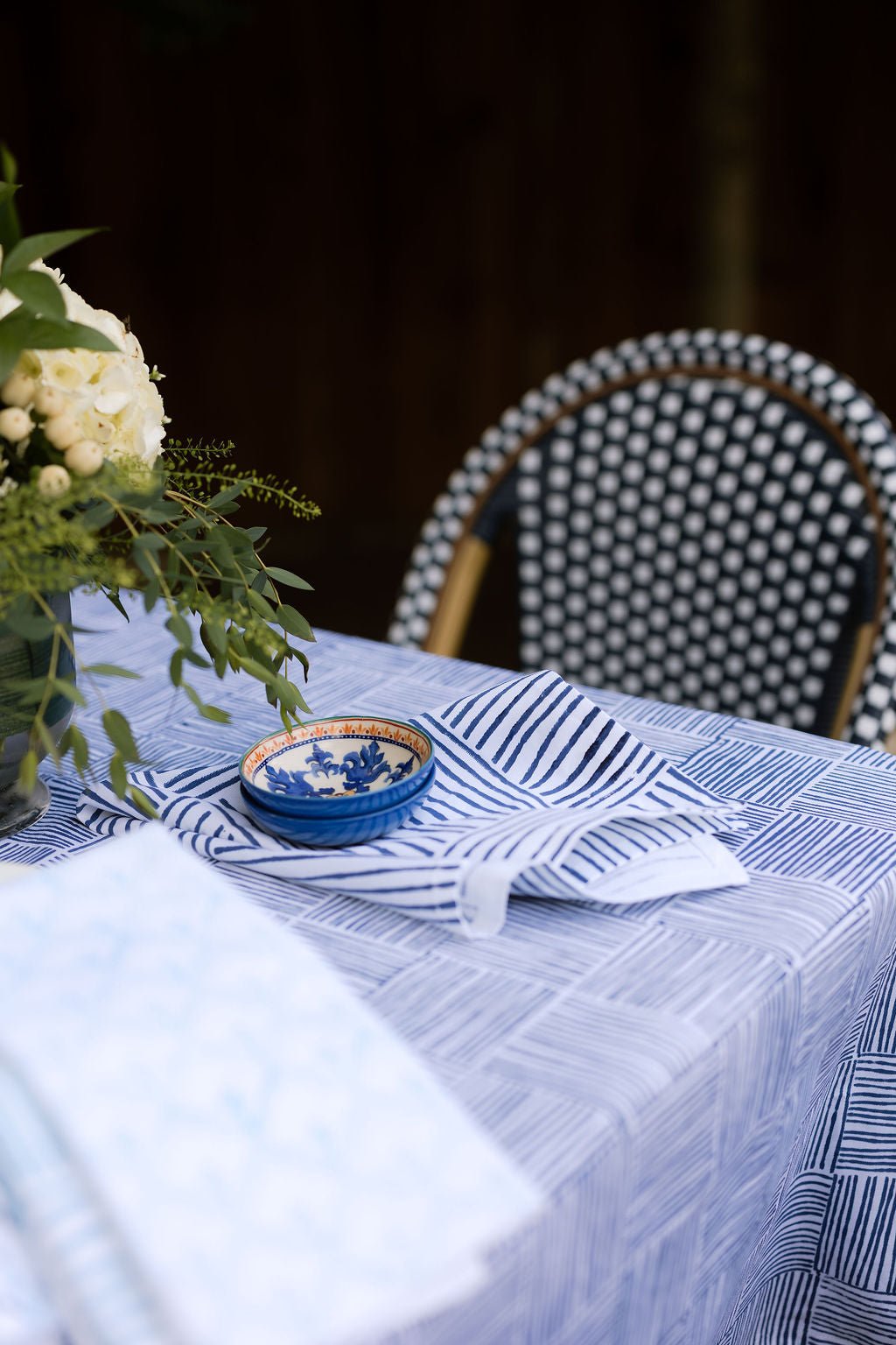 Table Throw - Stripe, Navy - The Mended Company