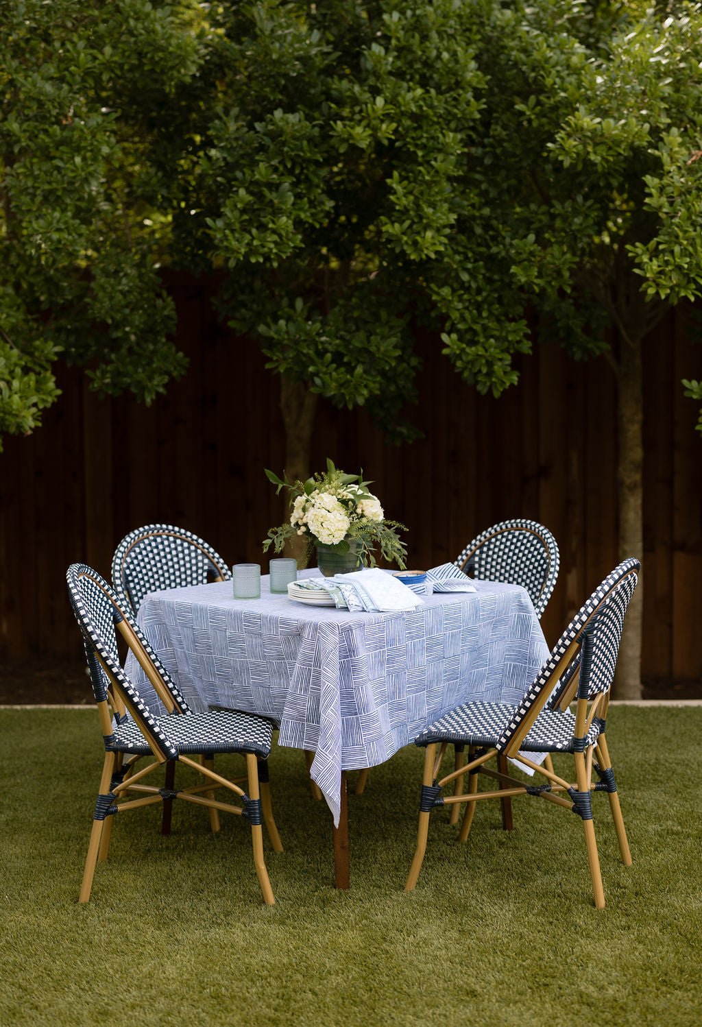 Table Throw - Stripe, Navy - The Mended Company
