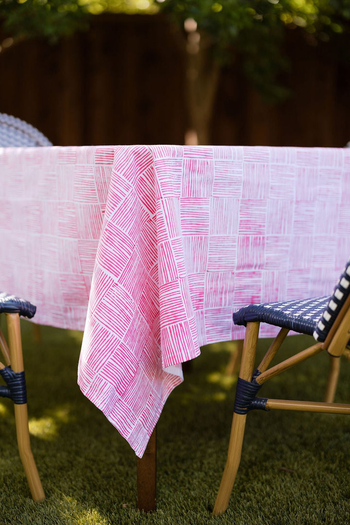 Table Throw - Stripe, Pink - The Mended Company