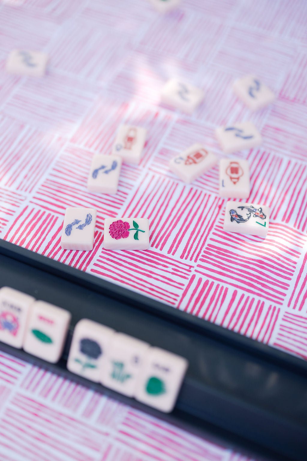 Table Throw - Stripe, Pink - The Mended Company