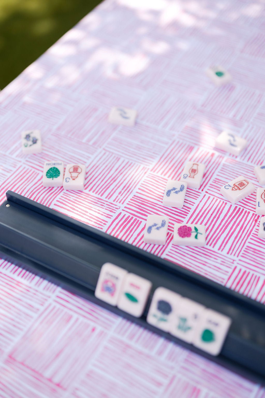 Table Throw - Stripe, Pink - The Mended Company
