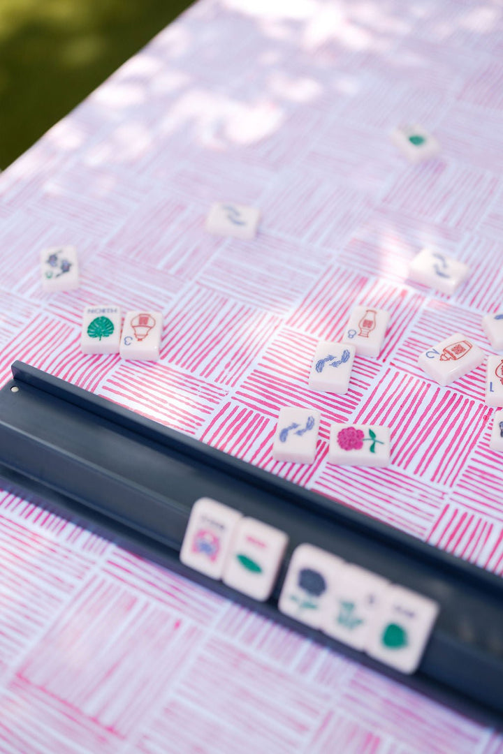 Table Throw - Stripe, Pink - The Mended Company